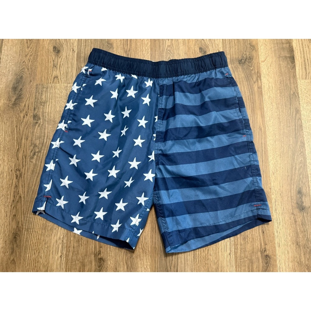 Laguna Originals Shorts, Men's Medium, Blue White Polka Dots Striped Swim Trunks
